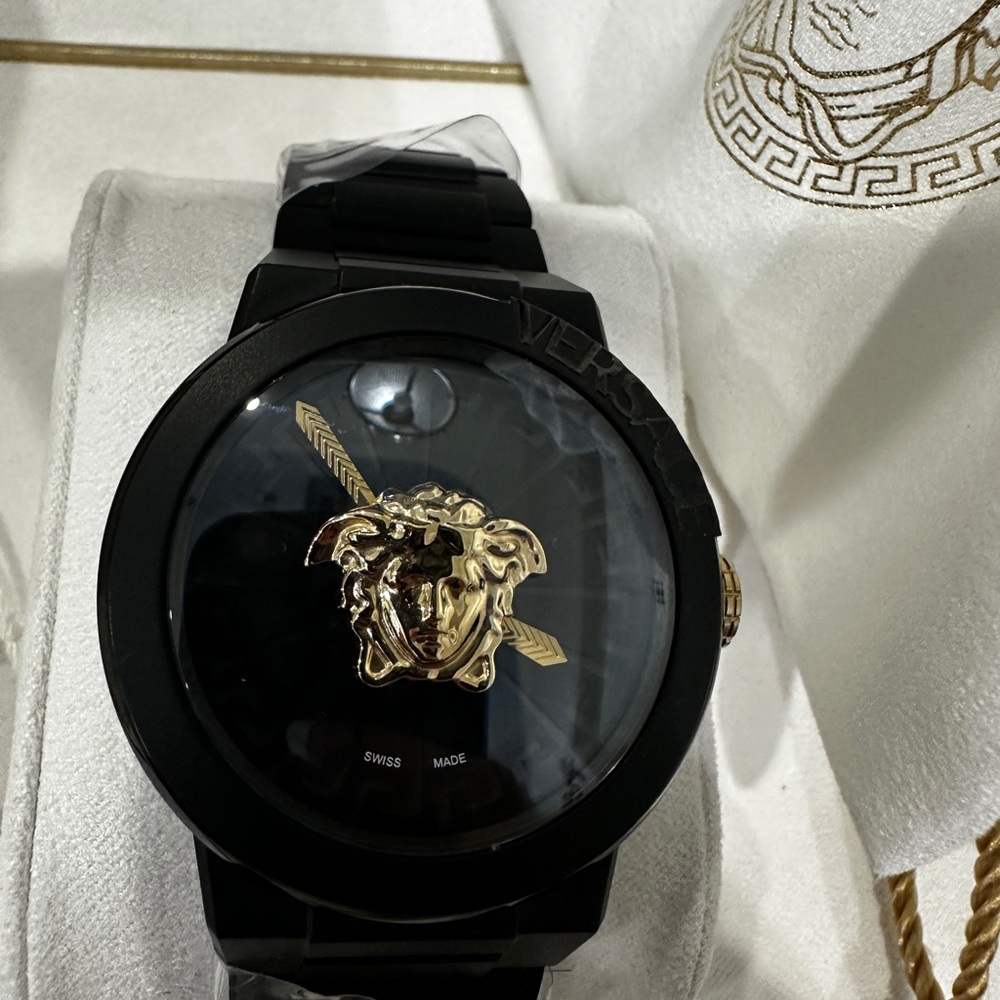 Versace Black and Gold Medusa Watch